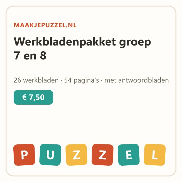 Omslag van Werkbladenpakket groep 7 en 8